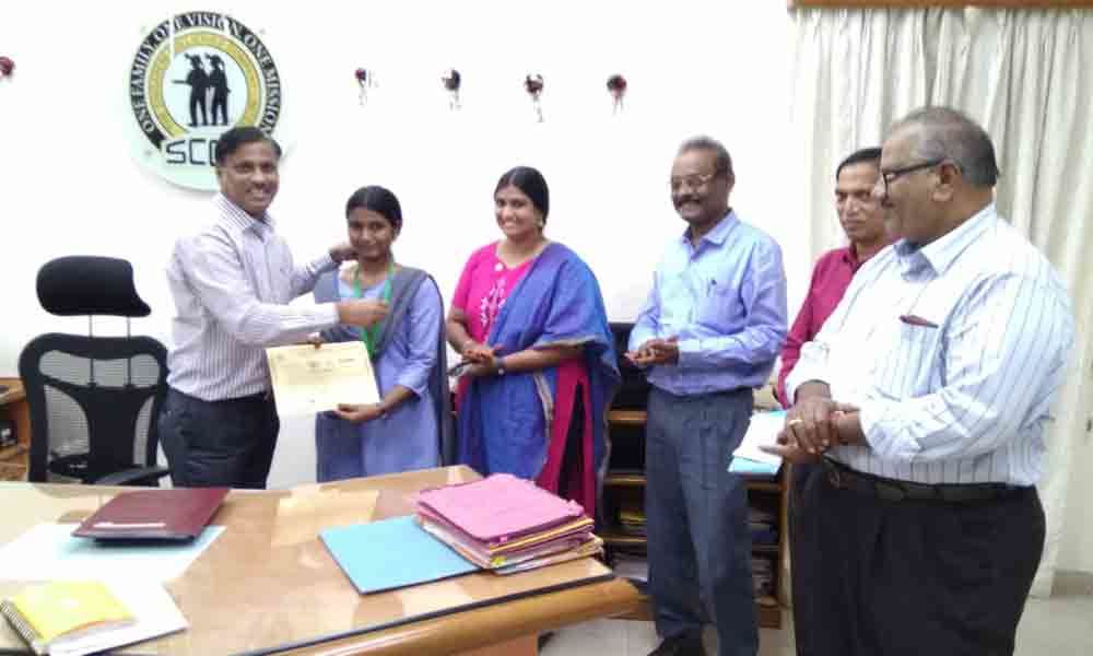 Gold medallist of State-level Yoga competitions felicitated in Kothagudem