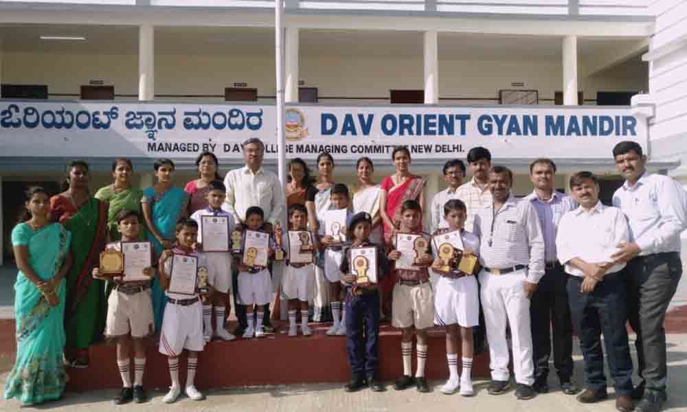 DAV students  excel in Yogasana meet