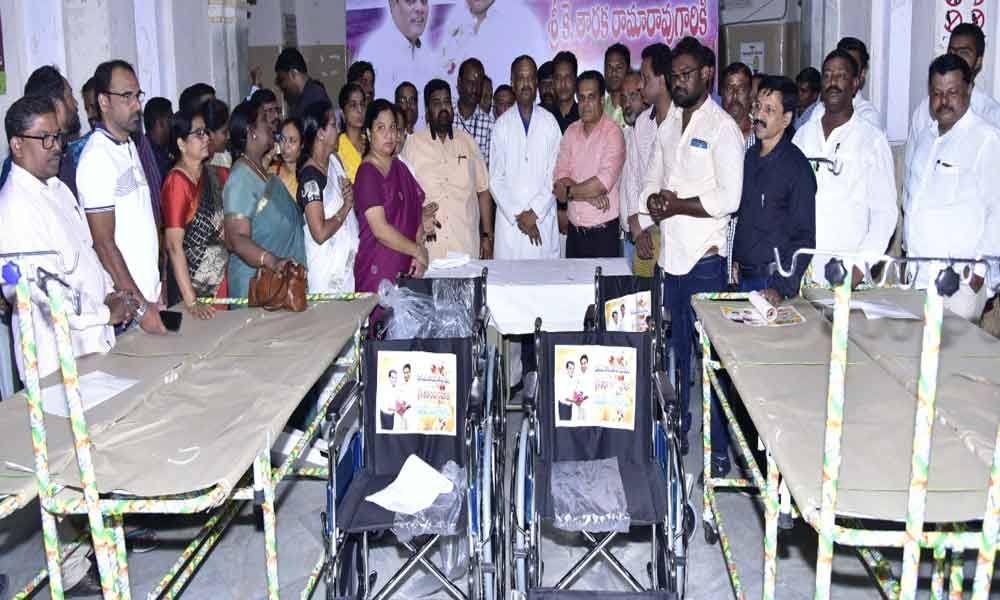 TNGOs Union donates wheelchairs to Osmania General Hospital