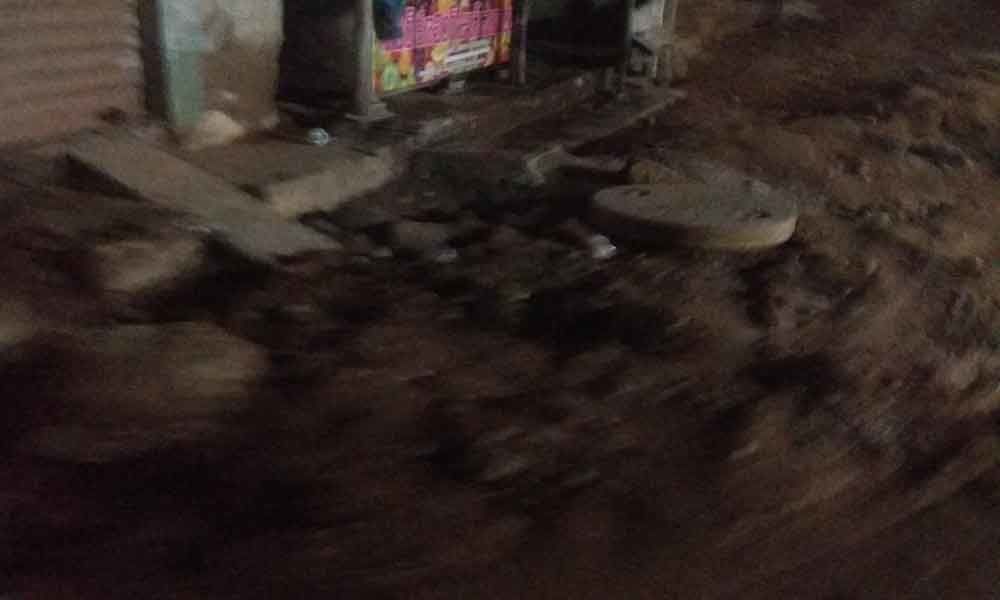 Saibaba Nagar road in pathetic condition