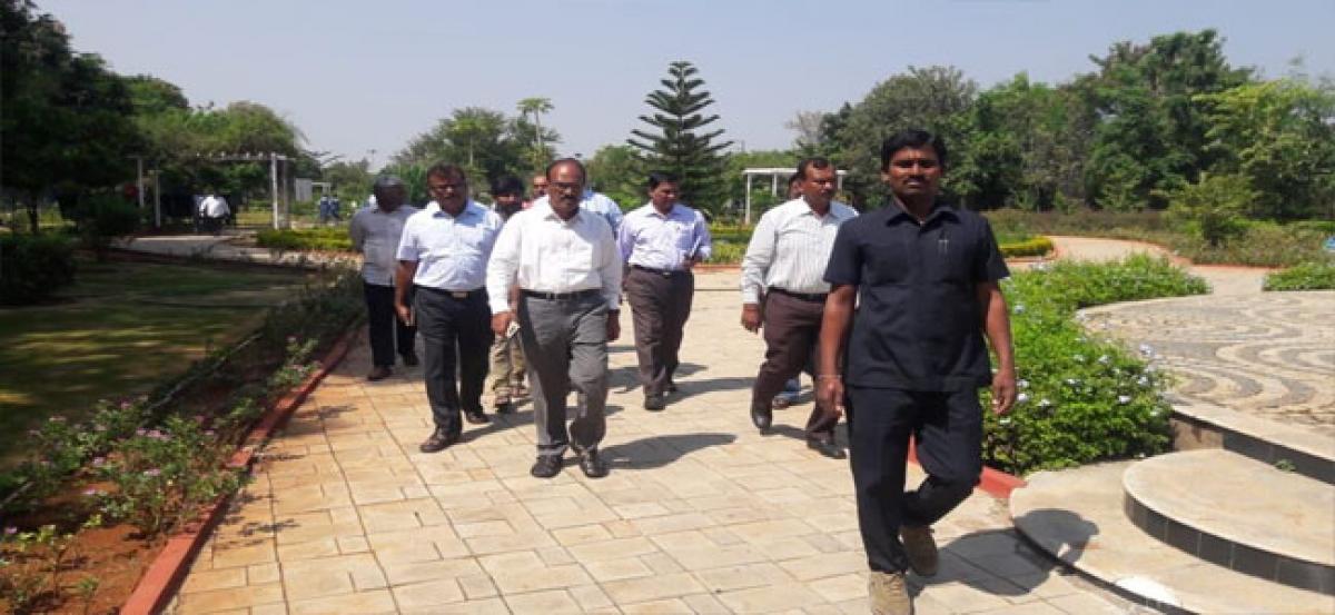 HMDA Commissioner Dr B Janaradhan Reddy inspects parks