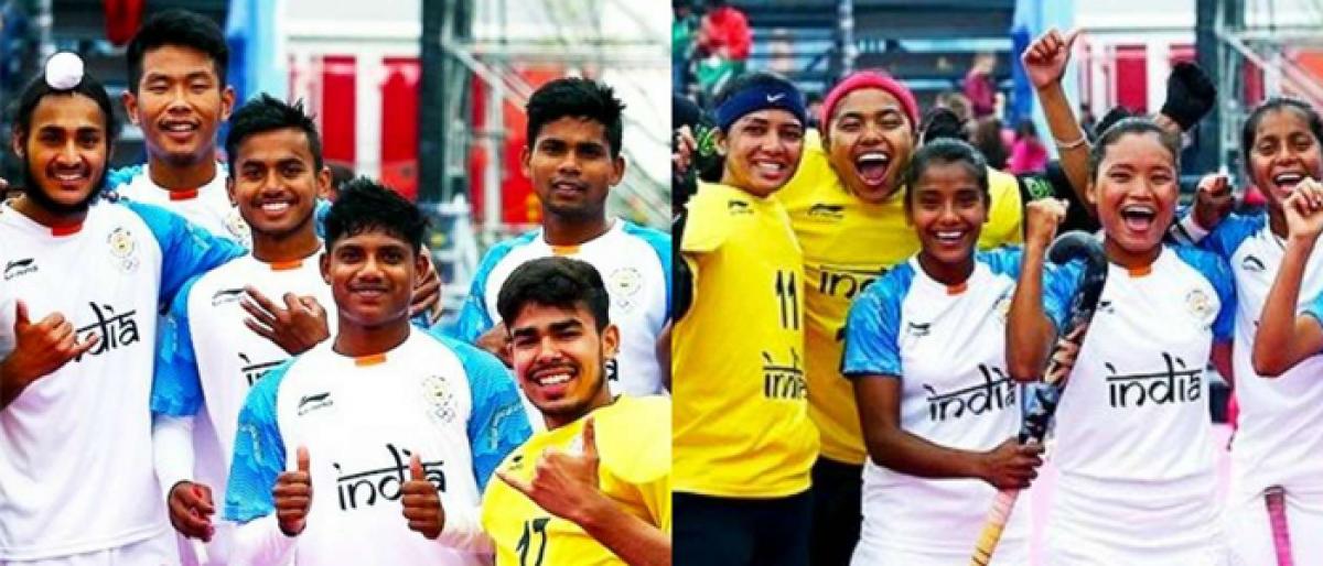 India U-18 mens, womens Hockey team bag silver at Youth Olympics