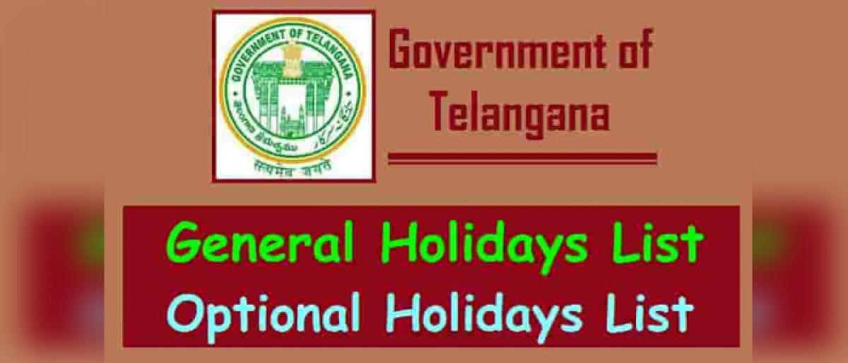 Telangana Public holidays list for  2019 released