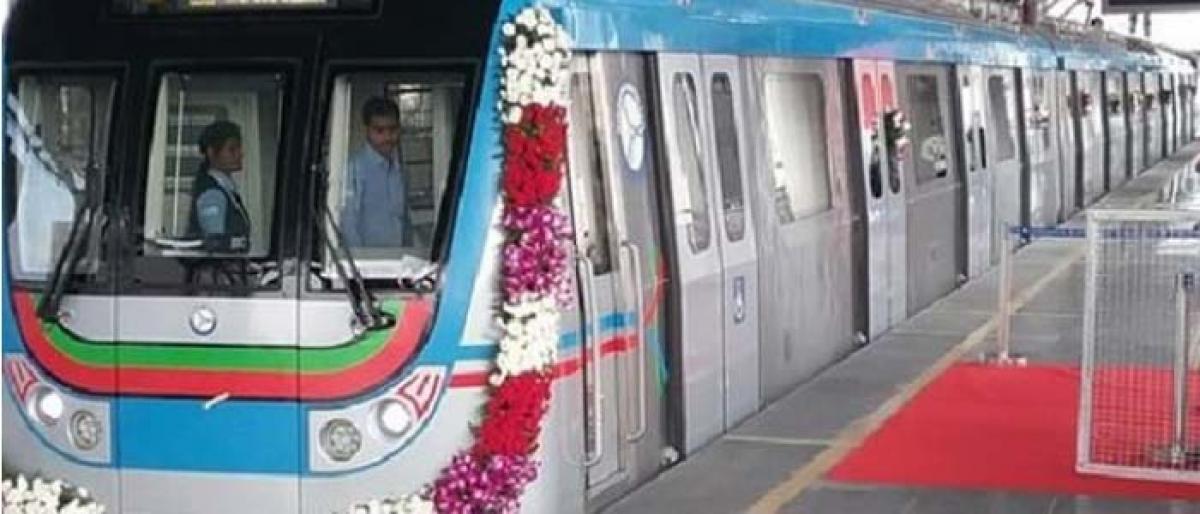 Governor flags off metro train between LB Nagar - Ameerpet