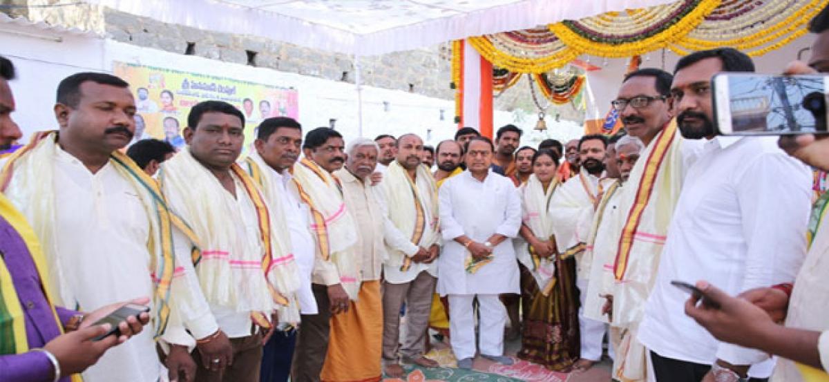 Gajasthambhana inaugurated by Indrakaran Reddy