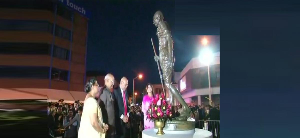 President Kovind arrives in Suriname, pays tribute at Gandhi statute