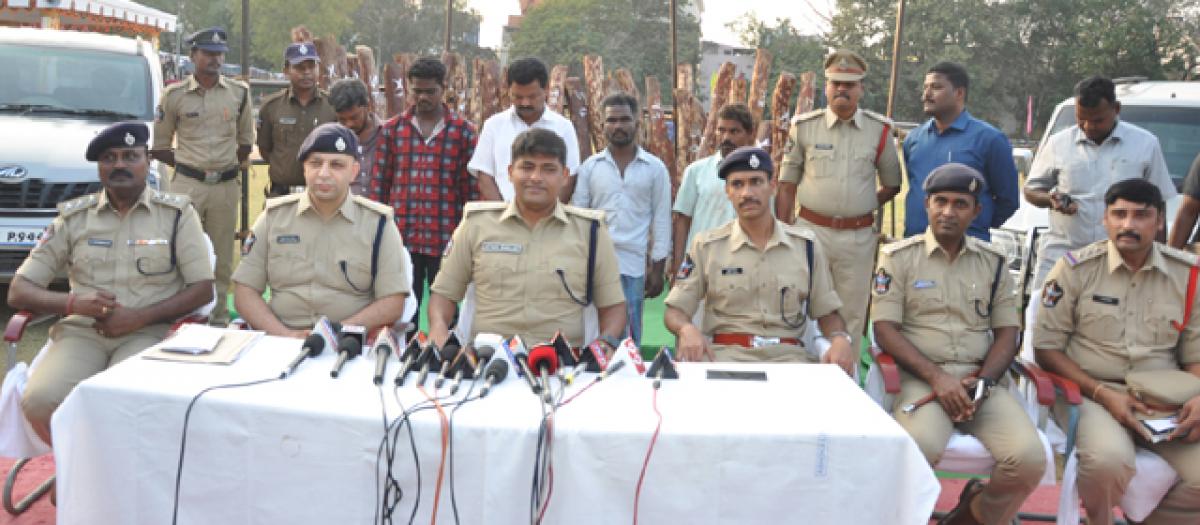 Kadapa cops arrest 5 key red sanders smugglers