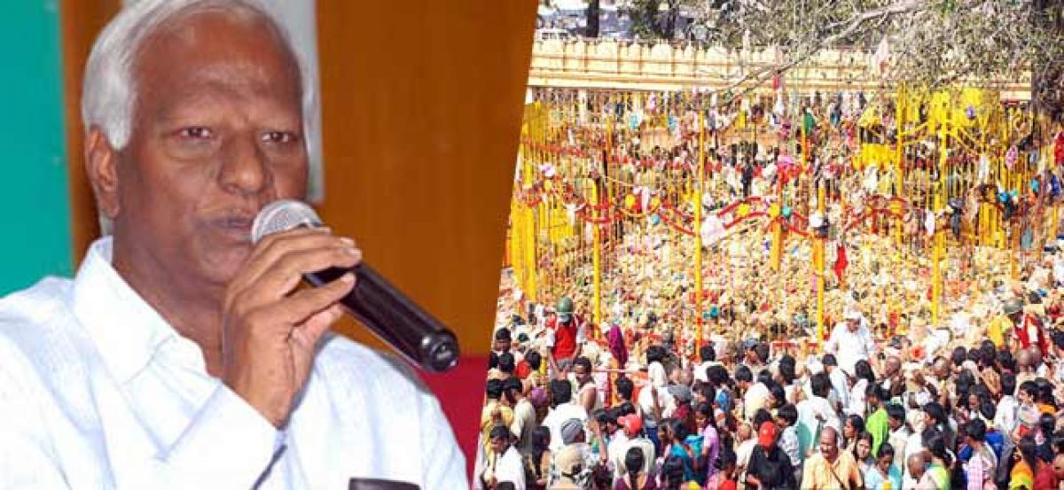 Elaborate arrangements for Sammakka Sarakka Jatra