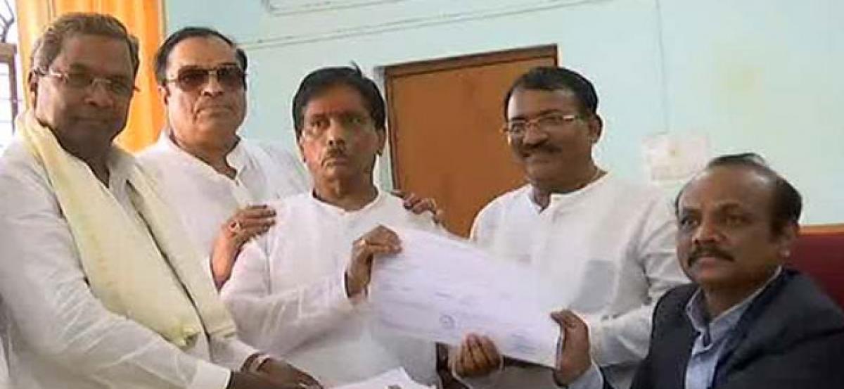 Siddaramaiah files nomination from Badami