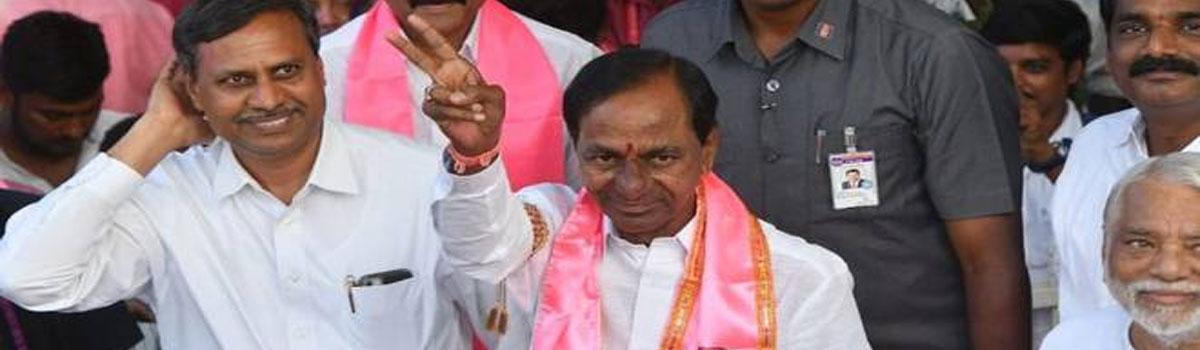 TRS Legislators first meet scheduled at 11:30am after the landslide victory. KCR will be elected as leader