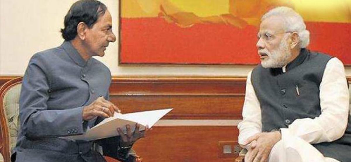 KCR meets PM Modi, raises issues concerned to Telangana