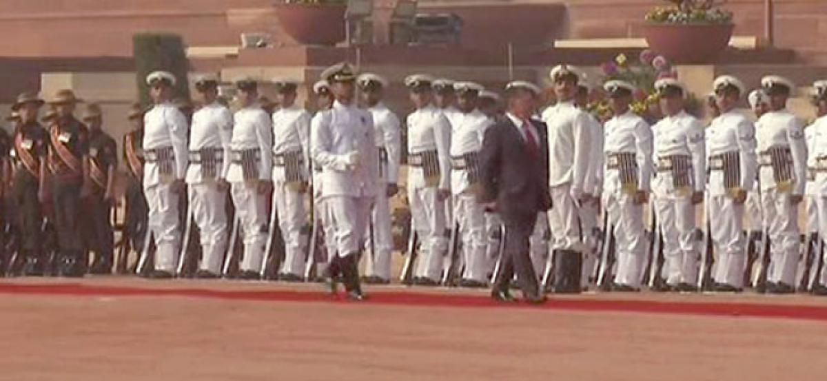 King Abdullah receives ceremonial reception at Rashtrapati Bhawan