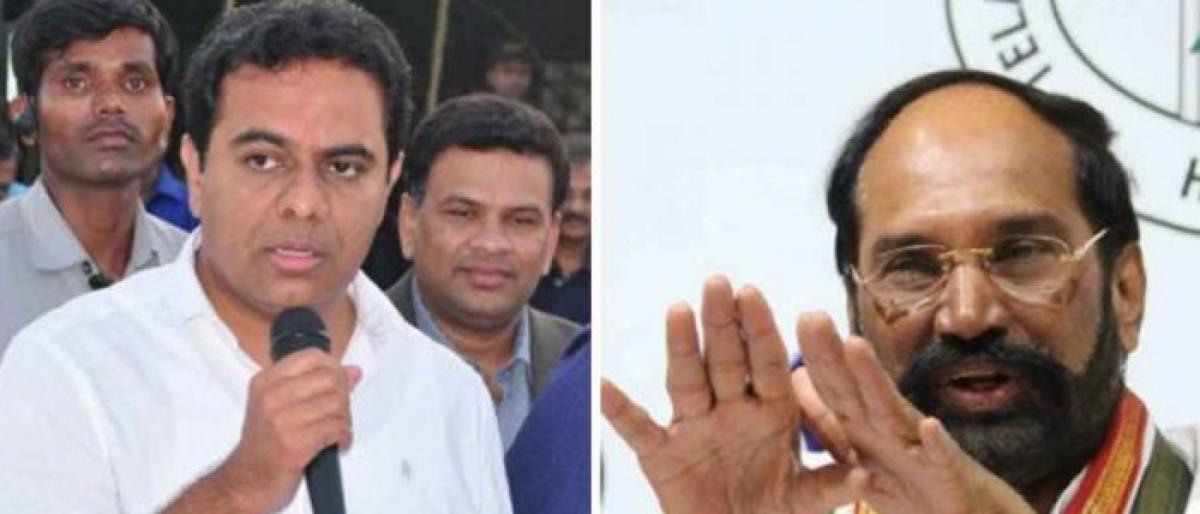 KTR, Uttam Twitter row continues