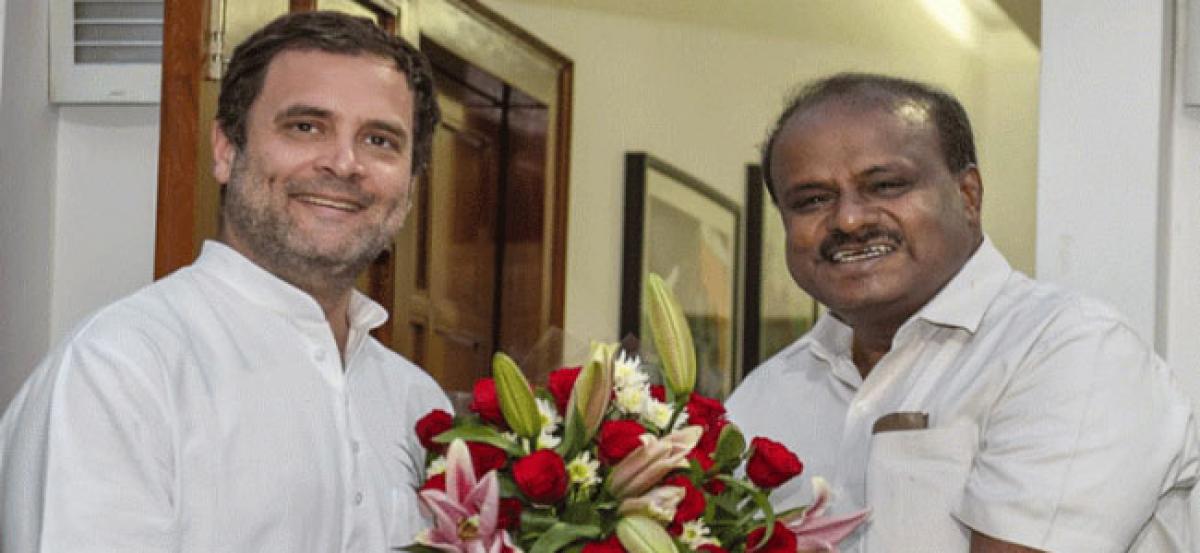 Karnataka CM Kumaraswamy meets Rahul Gandhi, conveys birthday wish