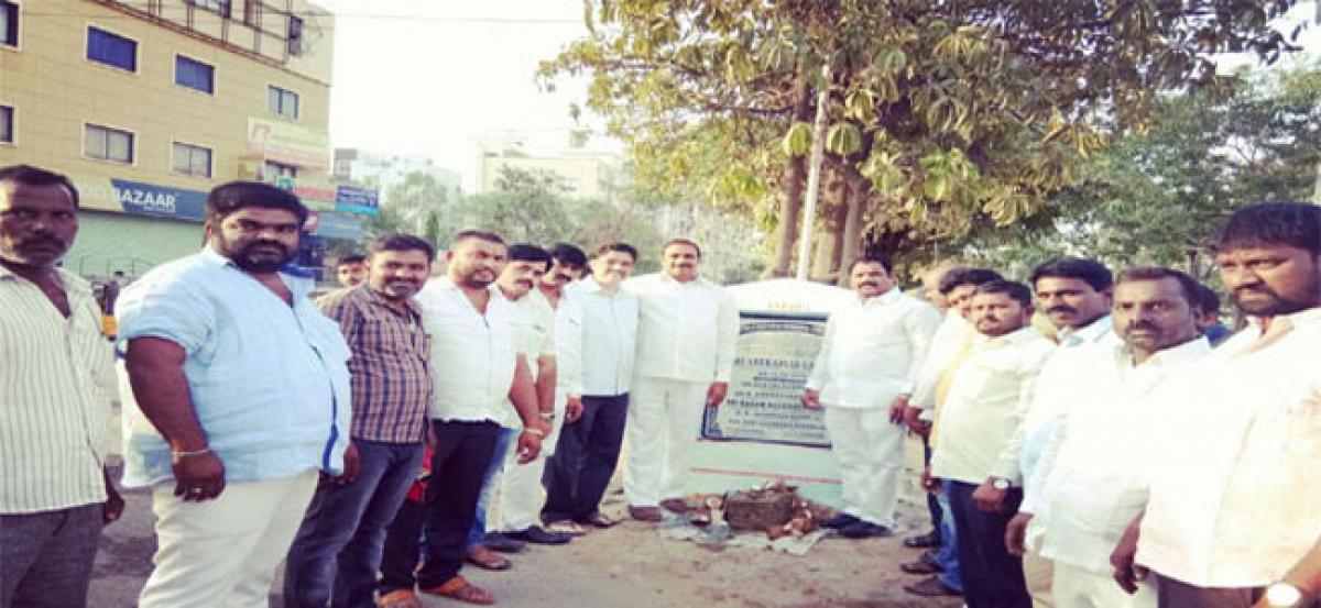 MLA lays foundation for Rupees 4 cr BT road