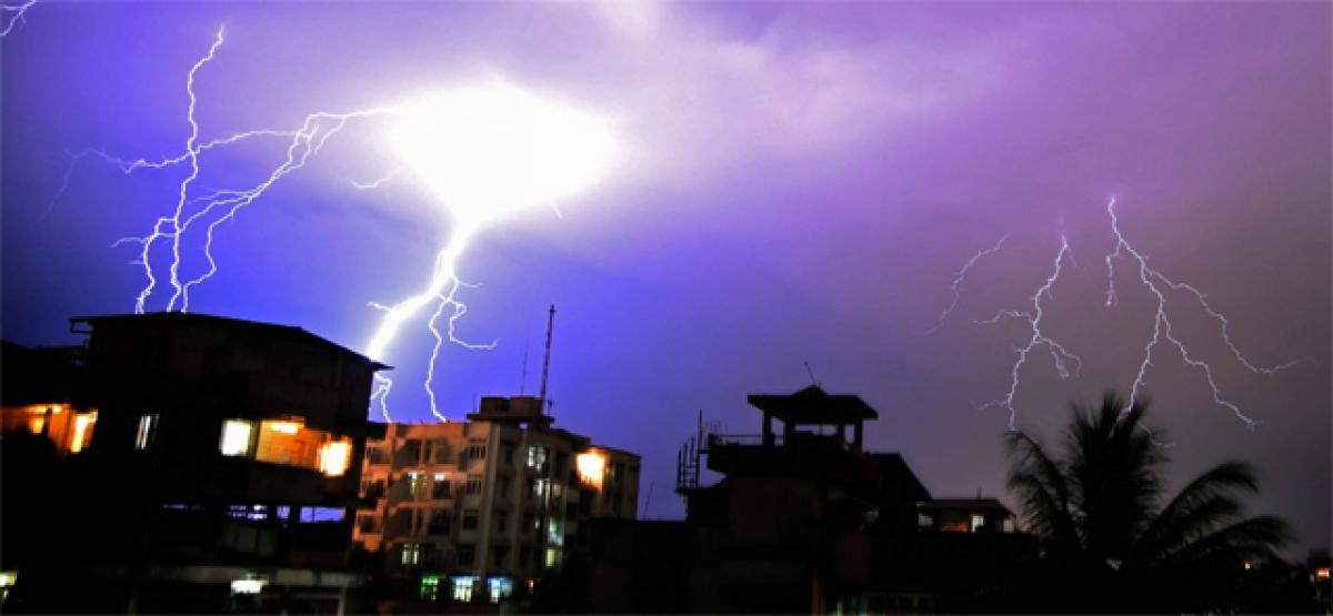 Lightning strikes dhaba