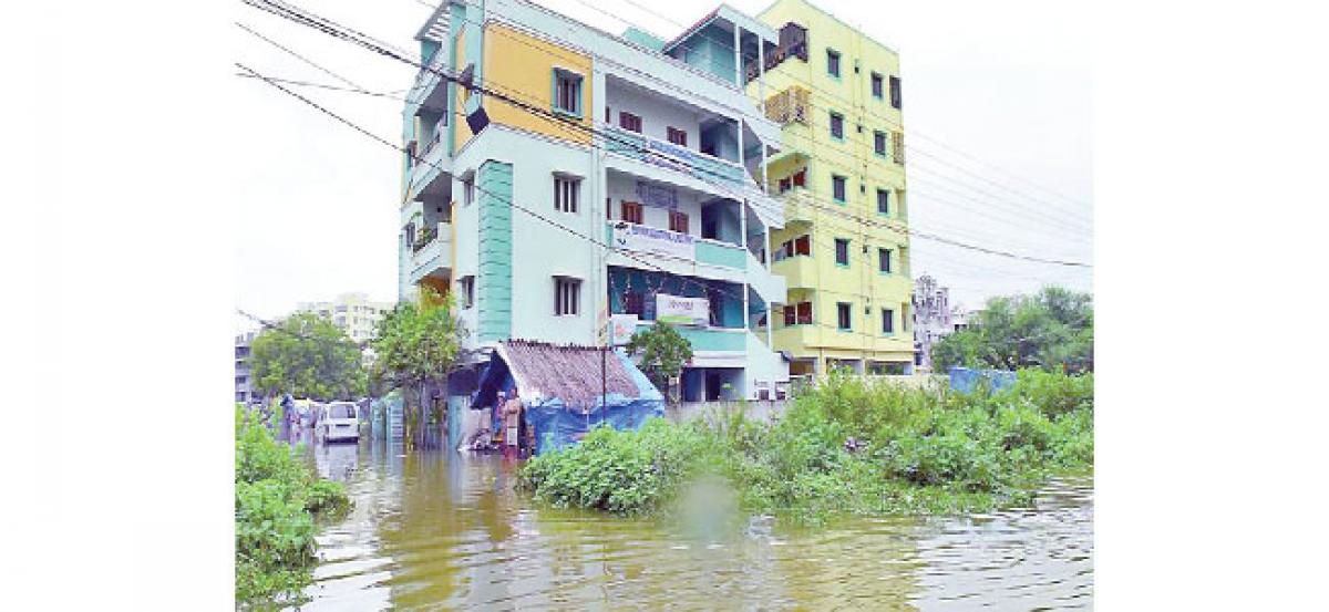 Due to heavy rainfall Deepthi Sree Nagar hit hard