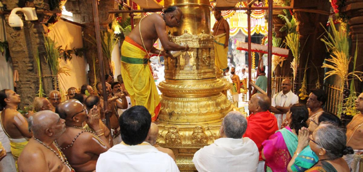 Ksheeradhivasa Tirumanjanam performed at Tirumala