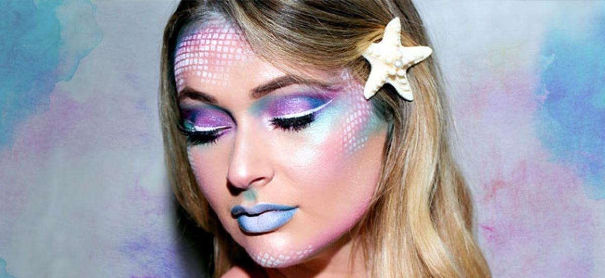 Mermaid makeup look