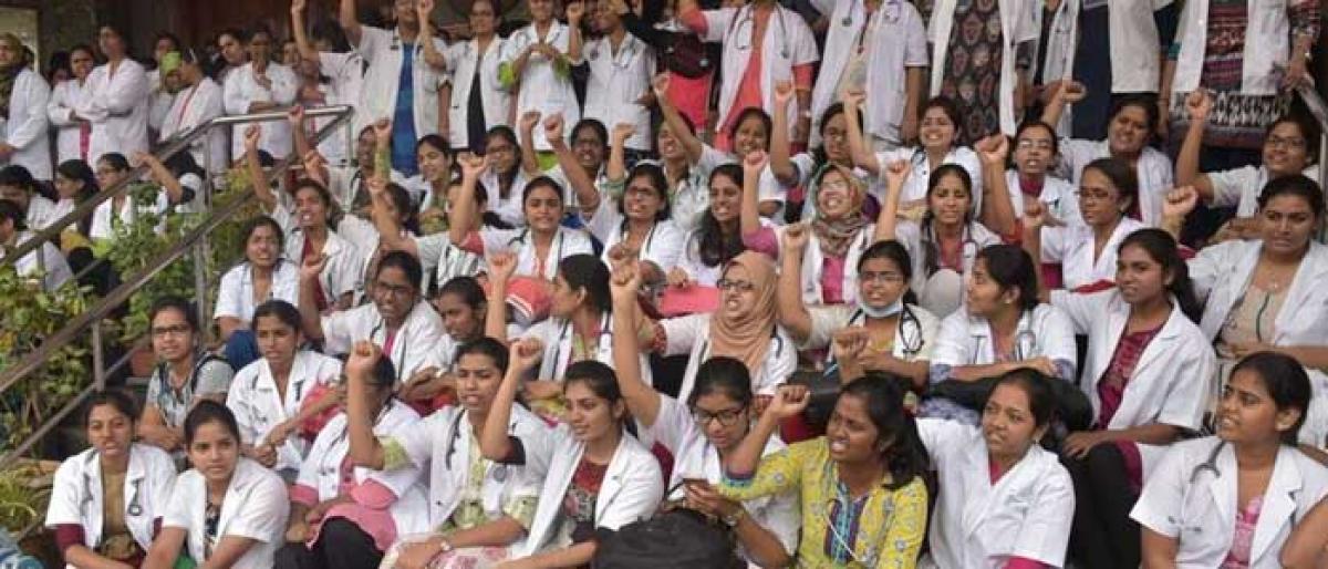 Gandhi medicos go on a flash strike
