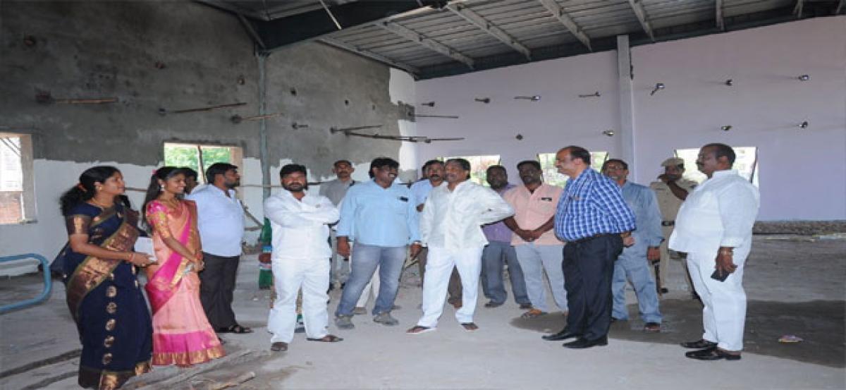 Minister inspects multipurpose hall