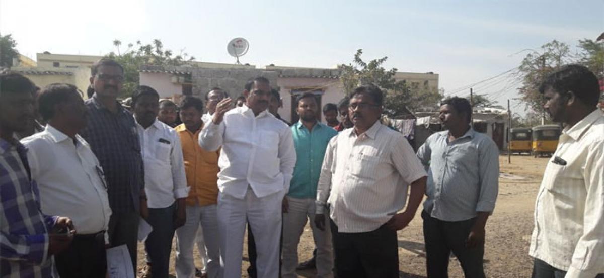 MLA Gandhi inspects site