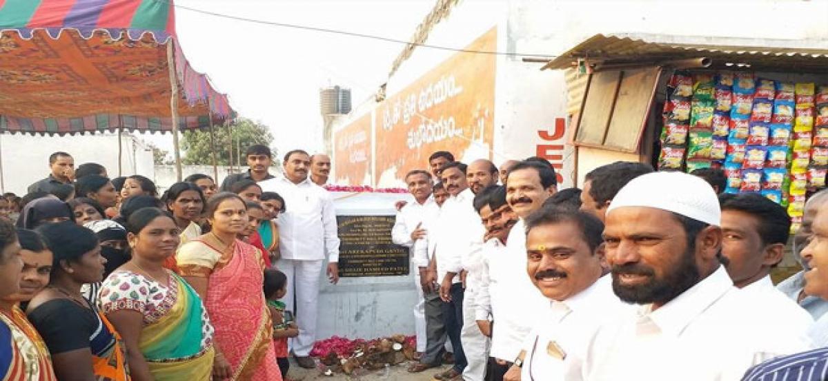 MLA lays foundation stone for community hall