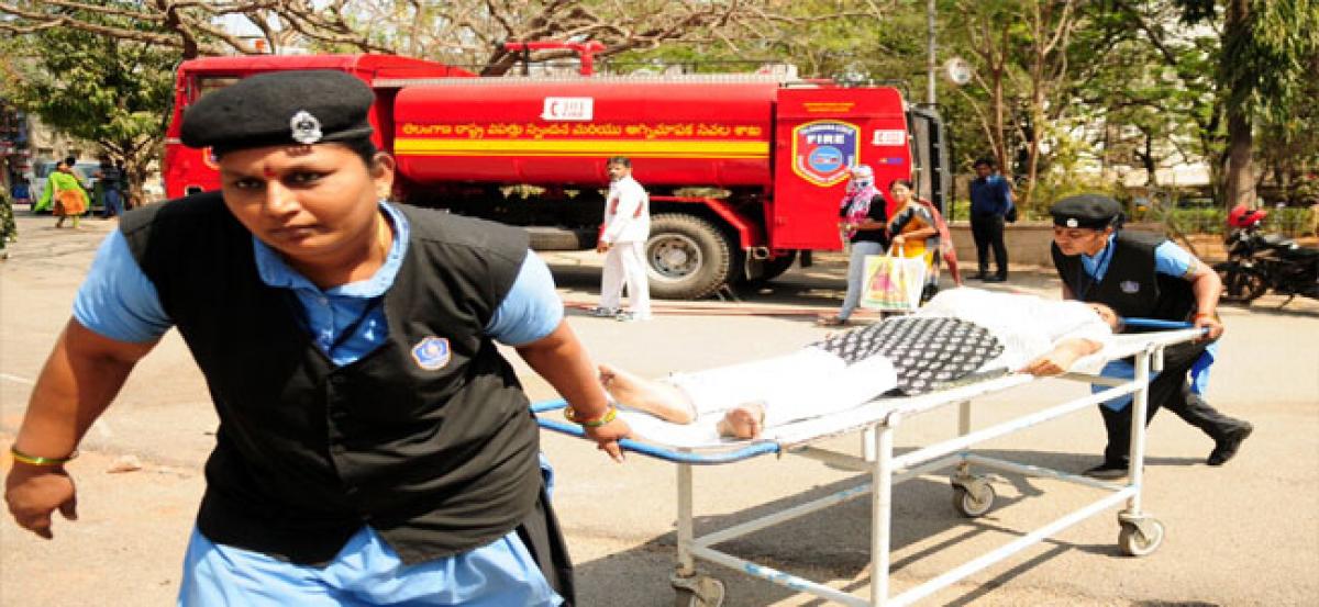 Mock drills at Nizam’s Institute of Medical Sciences (NIMS) at Panjagutta