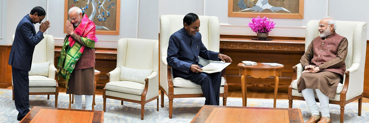 Telangana CM K Chandrashekar Rao meets PM Narendra Modi in Delhi