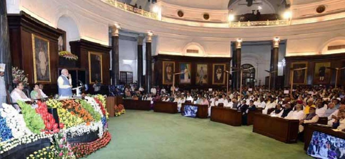 Development in aspirational districts step towards social justice: PM Modi to lawmakers