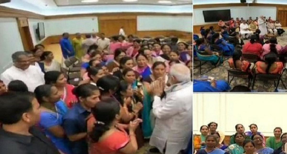 PM Modi meets Asha workers from across the country