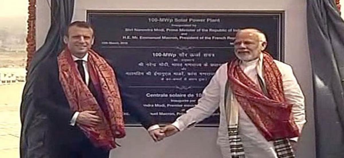 PM Modi, French President inaugurate solar power plant in UP