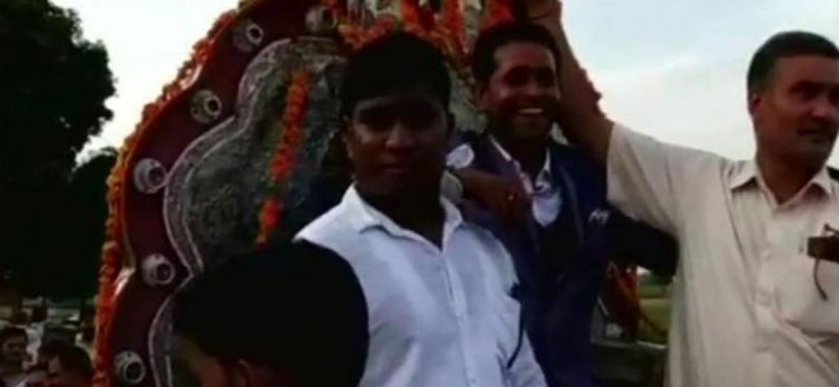 After 80 yrs, with 150 cops on guard, Dalit groom takes out baarat in UPs Kasganj