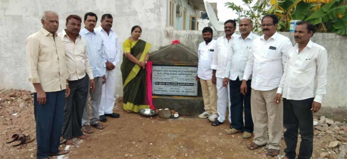 Sangeetha lays foundation for development works