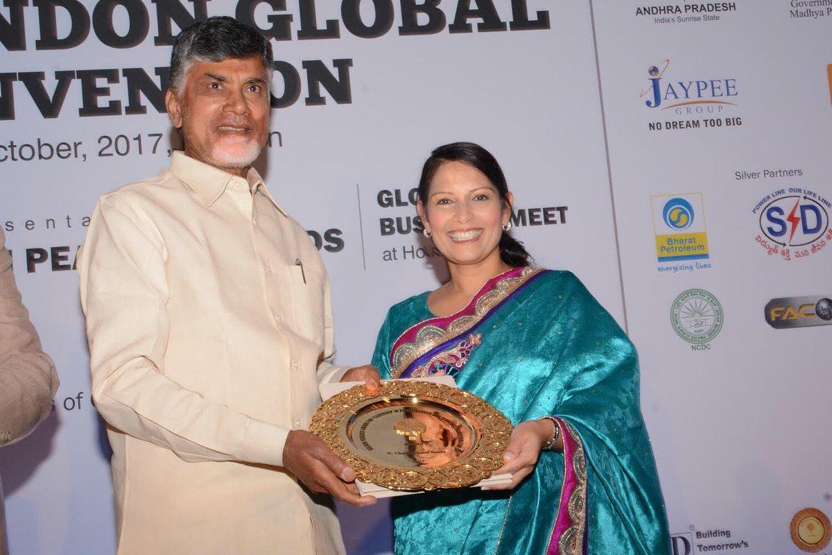 Andhra CM Naidu receives Golden Peacock Award