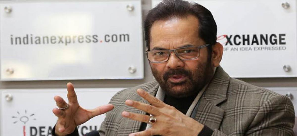 Mukhtar Abbas Naqvi felicitates successful UPSC exam candidates from minority communities