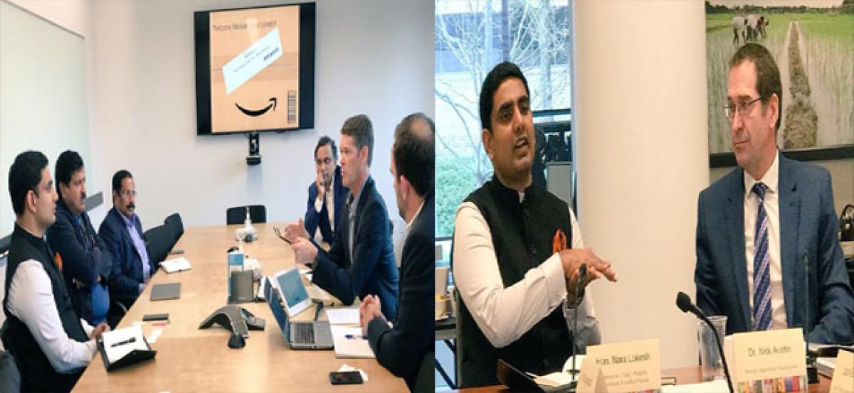 Nara Lokesh invites Amazon to set up establishment centre in AP