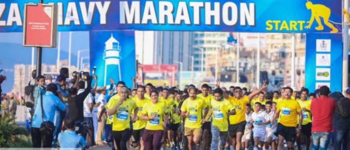 Over 15000 runners participated in Vizag Navy Marathon