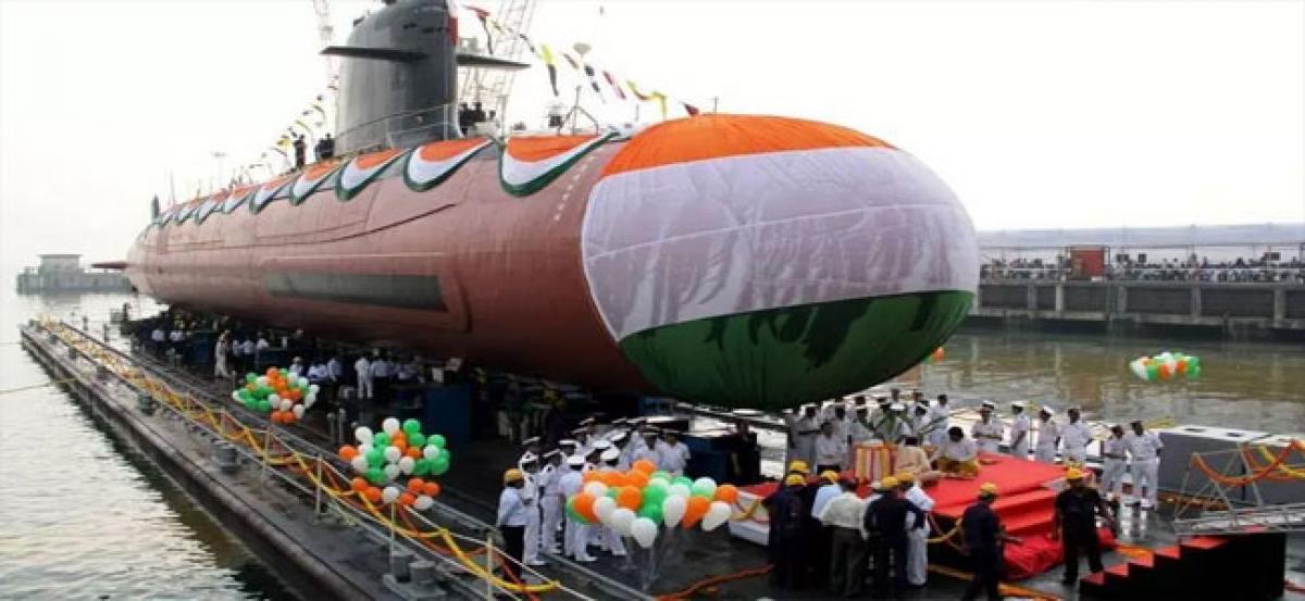 Indian Navy launches 3rd Scropene class submarine Karanj