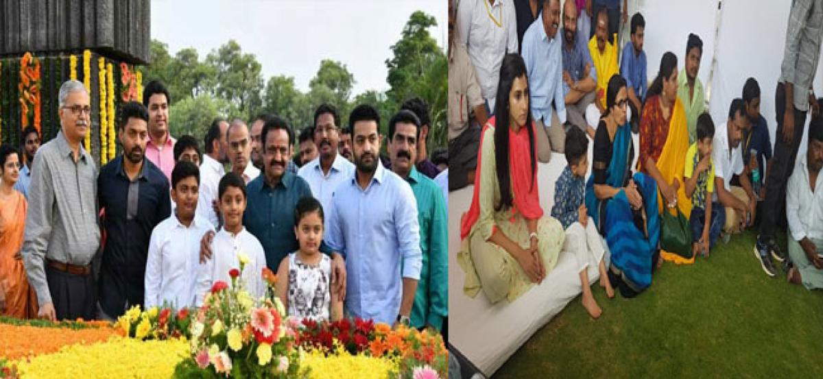 NT Rama Rao birth anniversary: Family members pay rich tribute at NTR Ghat