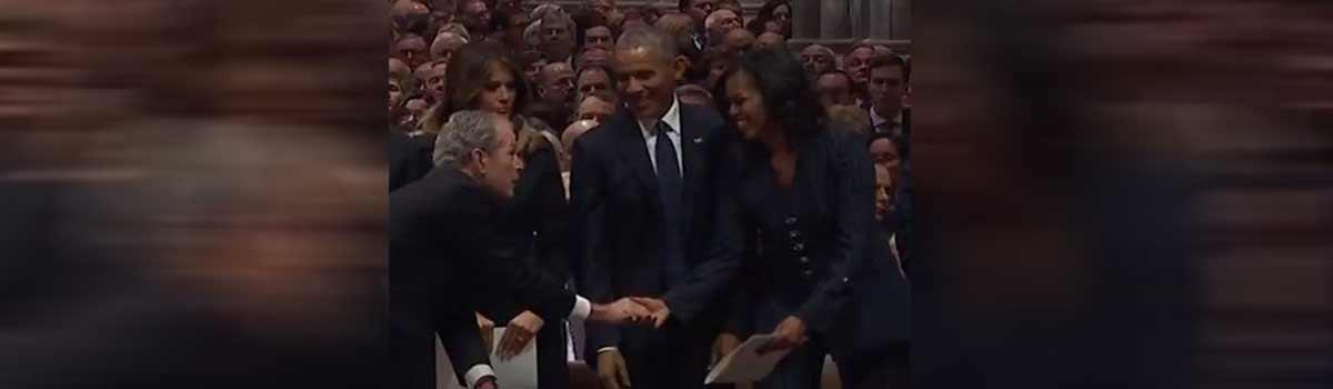 Did George W. Bush slip candy to Michelle Obama again?