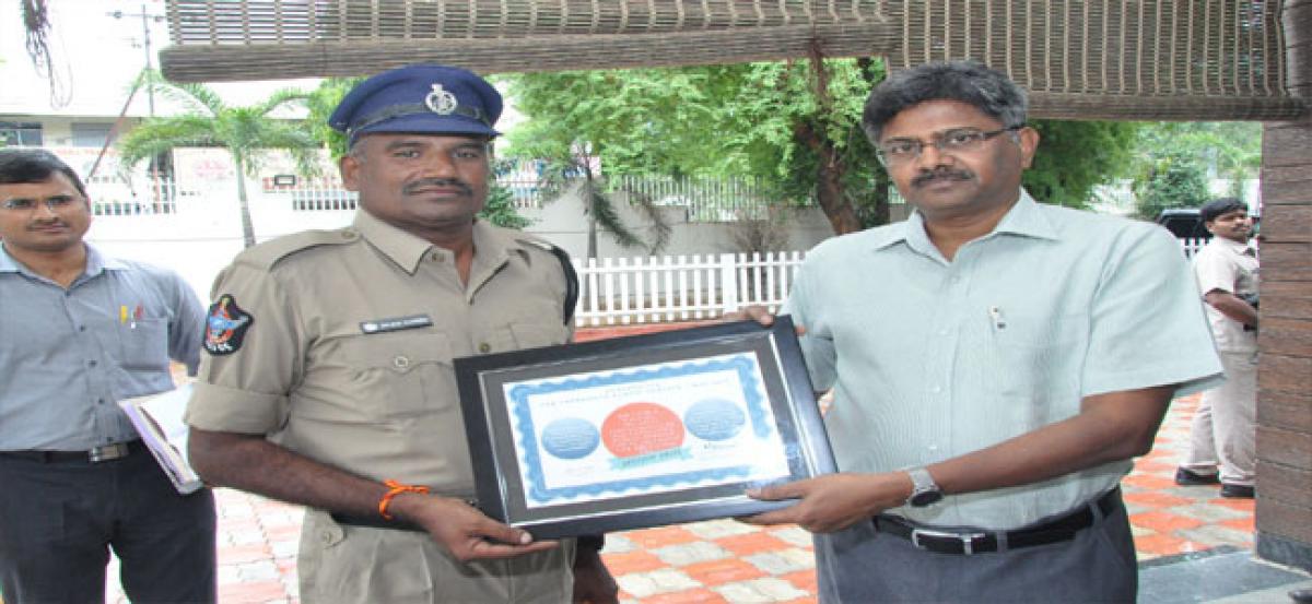 DGP awards IPS medal to Ongole constable