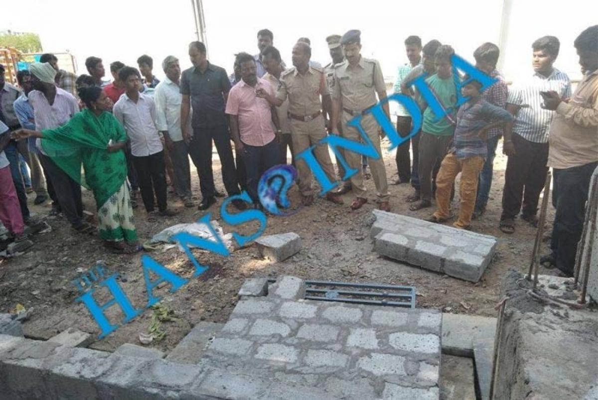 Three children died when a wall collapsed in Ongole