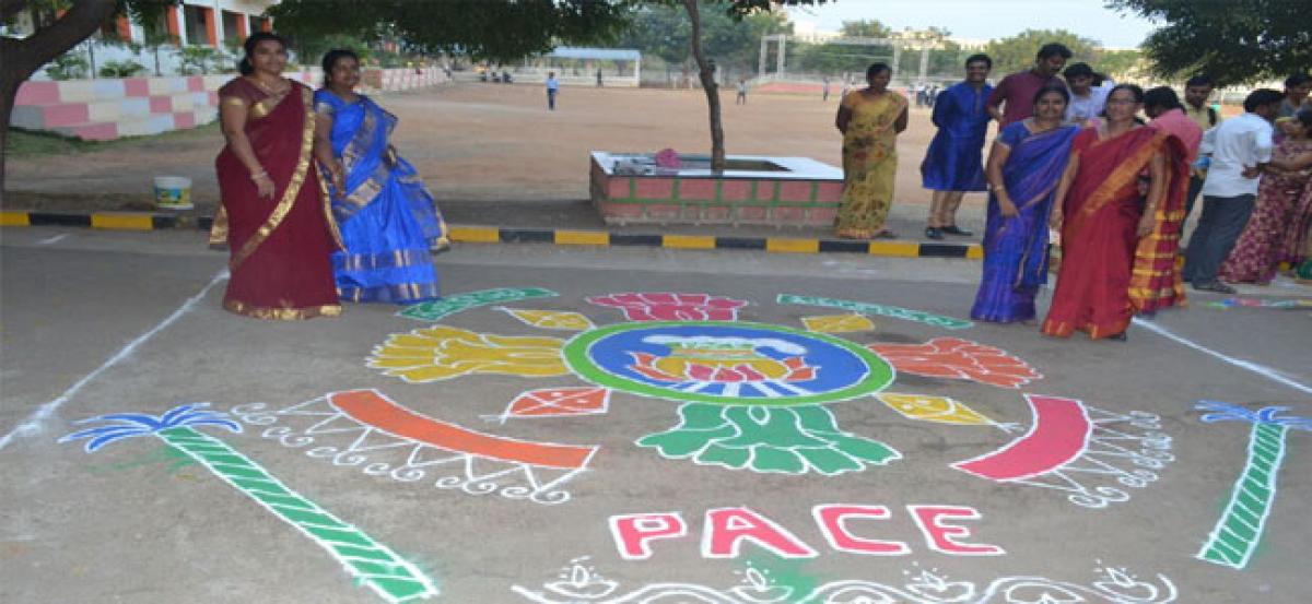 PACE students welcome Sankranthi