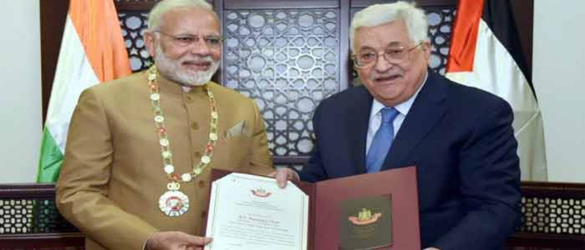 Modi conferred Grand Collar of State of Palestine