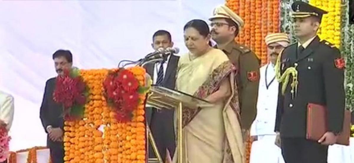 Anandiben Patel sworn-in as Madhya Pradesh Governor