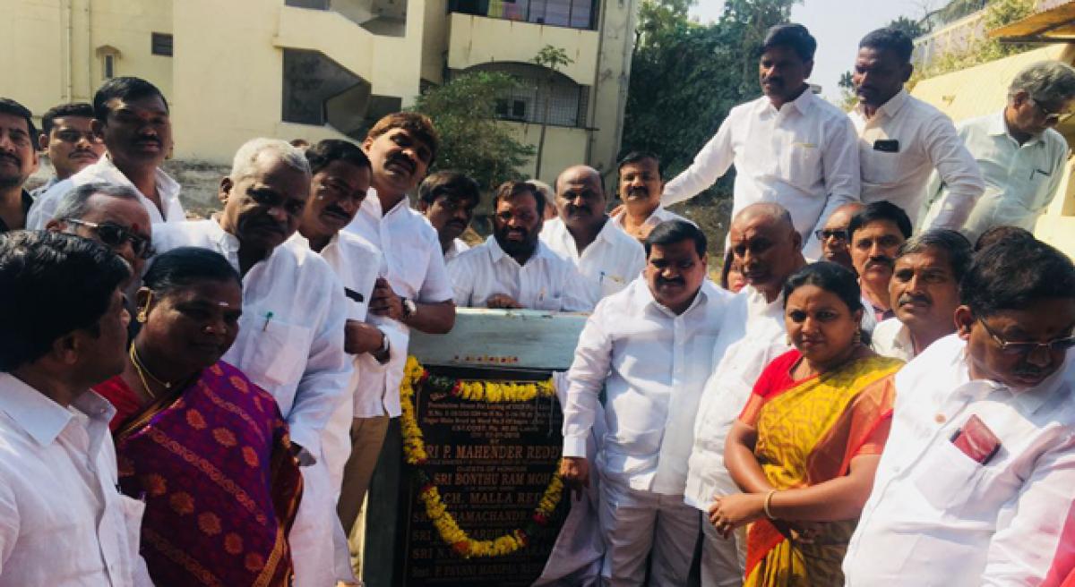 Transport Minister performs bhoomi pooja