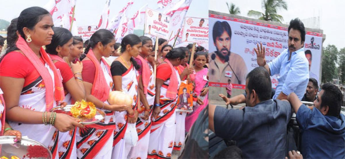 Boisterous fan presence marks Pawan visit