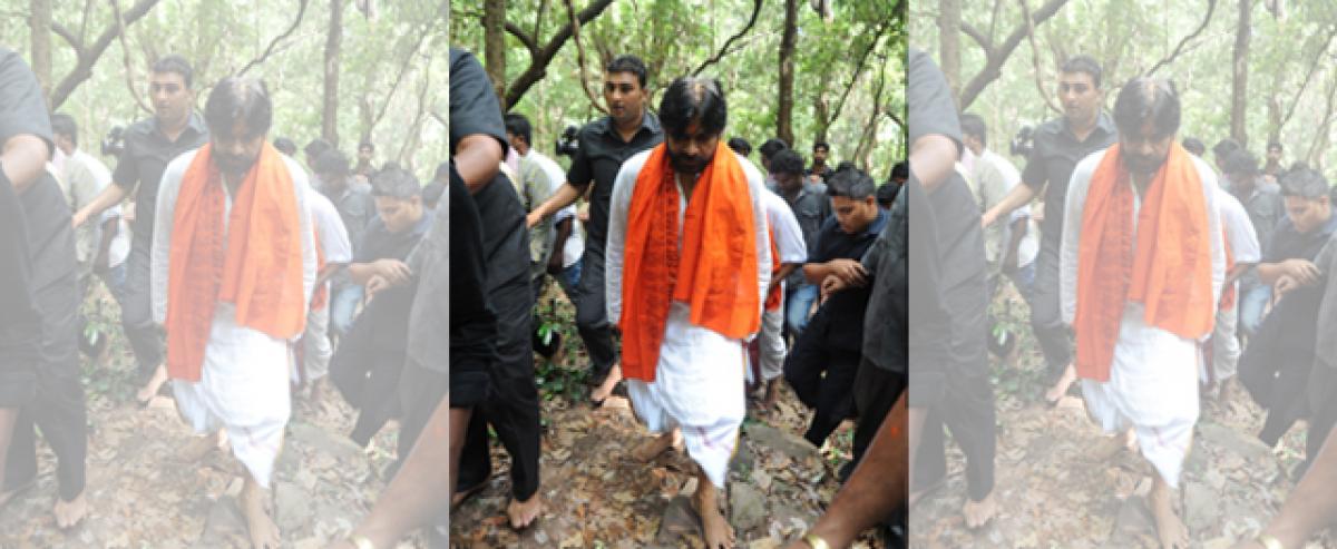 Pawan visits holy places on Tirumala