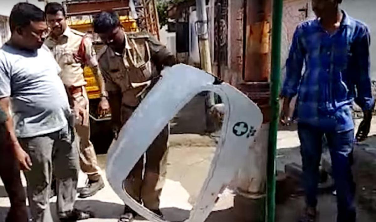 Plane door falls off, crashes into a terrace of building in Hyderabad